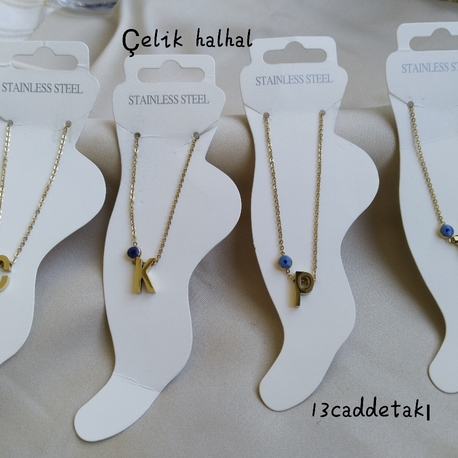 ÇELİK NAZAR BONCUKLU HARF MODEL HALHAL 
