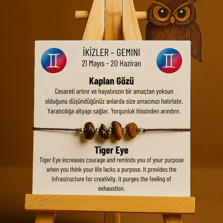 İkizler Burcu Doğal Kırıktaş Bilekliği