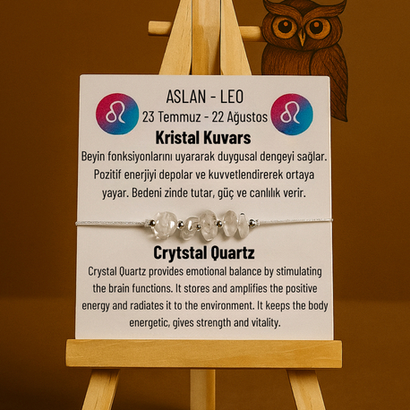 Aslan Burcu Doğal Kırıktaş Bilekliği