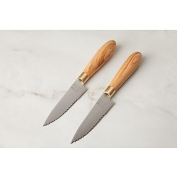 Pirinç seri - Zeytin sap -  STEAK Bıçağı (4'lü SET)