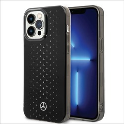 Mercedes-Benz PC/TPU Çift Katmanlı Yıldız Desenli Siyah Silikon Kılıf - MEHCP14L8DMGHH