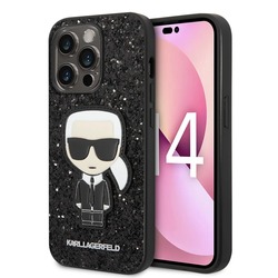 KARL LAGERFELD PC/TPU Pullu Parlak İkonik Tasarımlı Siyah Kılıf - KLHCP14LGFKPK 