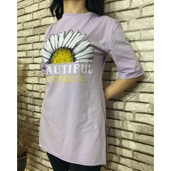 PAPATYA DESENLİ TSHİRT LİLA