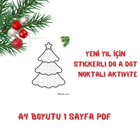 Yeni Yılda Eğlence Do-A-Dot Stickerlı Aktivite | Çocuklar İçin Noel Etkinliği | Okul Öncesi
