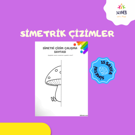 Simetri Çizimleri Etkinliği | Çocuklar İçin Simetri Çizgileri Çizim Çalışma Sayfaları