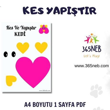 Kes ve Yapıştır Çalışma Sayfası | Okul Öncesi Kesme Uygulaması | El Sanatları