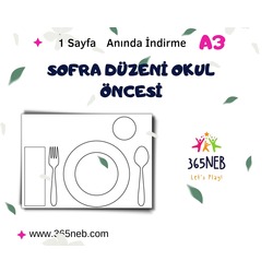 Sofra Düzeni Okul Öncesi|Montessori Masa Ayarı Servis Şablonu