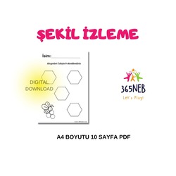 Şekil İzleme Çalışma Sayfası | Geometrik Şekiller Etkinliği | Okul Öncesi Çalışma