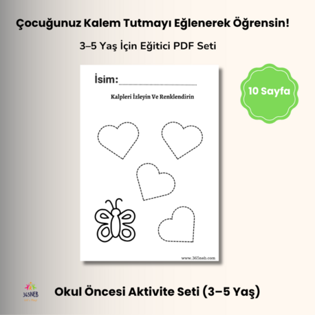 Eğlenceli Çizgi Takip & Boyama Etkinlikleri (3–5 Yaş)