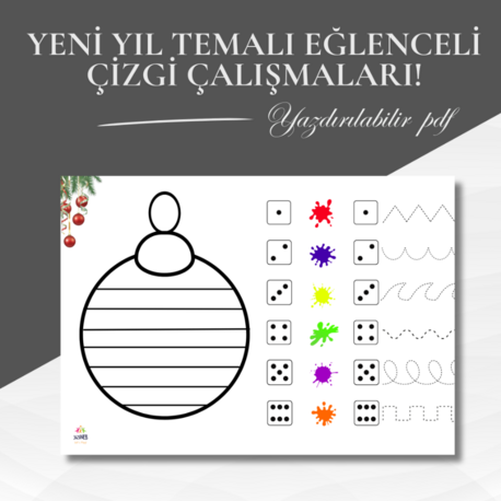 Yeni Yıl Çizgi Çalışmaları | 4–8 Yaş İçin Eğlenceli ve Ekransız Etkinlik PDF’i