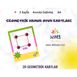 Oyun Hamuru ve Geometri|Görsel Kartlar|Kürdan ve Oyun Hamuru 2B Şekiller