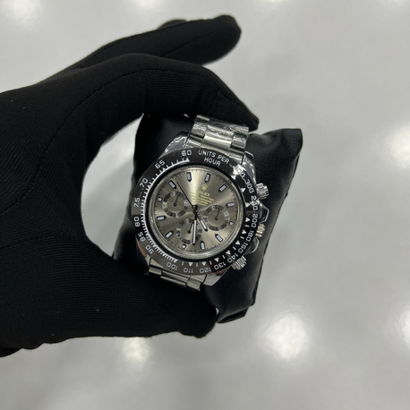 Premium Daytona Serisi Gri Kadran Siyah Bezel Erkek Kol Saati