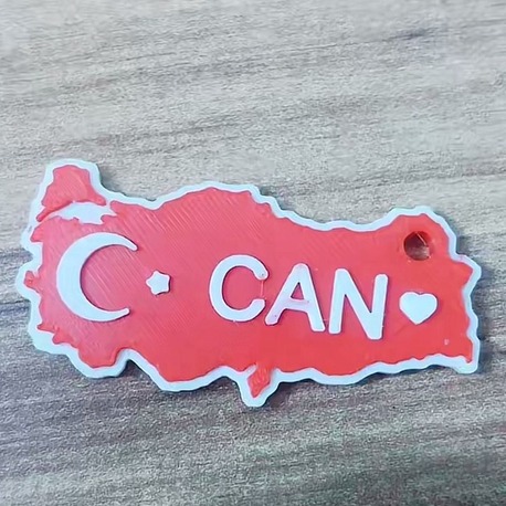 TÜRKİYE Haritalı Kişiye Özel Anahtarlık
