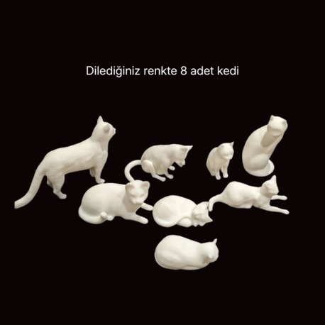 8 Adet Mini Kedi