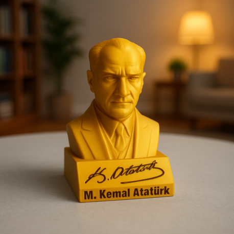 Altın Renkli M. Kemal Atatürk Büstü – Masa Üstü Dekor