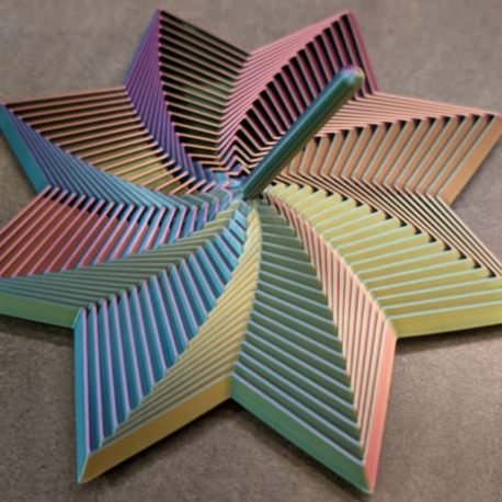 3D Baskı Geometrik Fraktal Stres Yıldızı