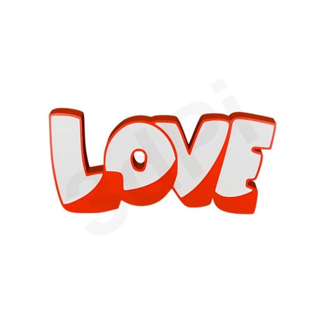 Çift Renkli LOVE Yazılı Dekor - 10 cm | Şık & Modern 3D Tasarım