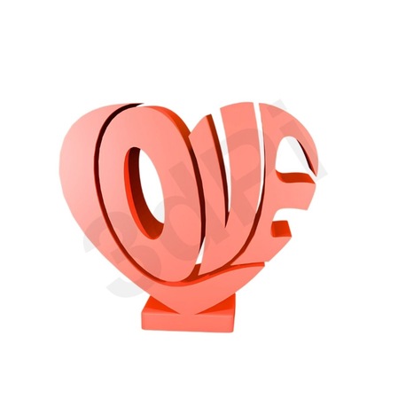 Kalp Şeklinde LOVE Yazılı Dekor - 15 cm | Romantik & Şık 3D Tasarım