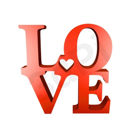 Kalpli LOVE Dekor - 15 cm | Romantik 3D Tasarım