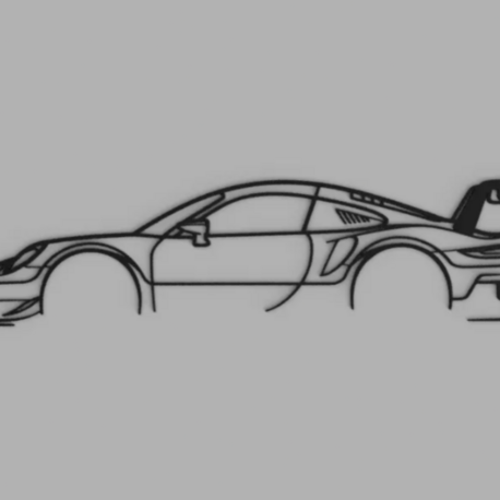 Porsche 911 RSR Duvar Silüeti