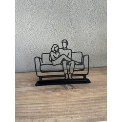 Romantik Çift 2.5D Line Art