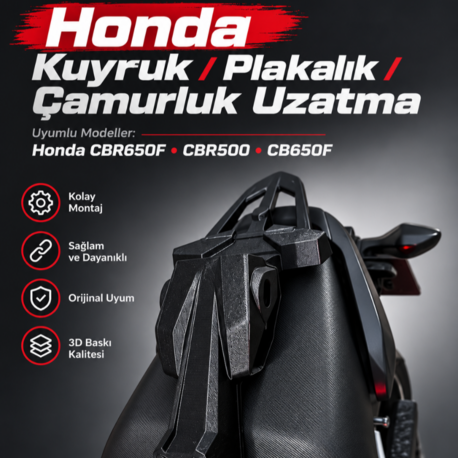 HONDA CBR650F / CBR500 / CB650F KUYRUK – PLAKALIK – ÇAMURLUK UZATMA