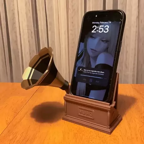Retro Gramofon: Akustik Telefon Hoparlörü ve Standı
