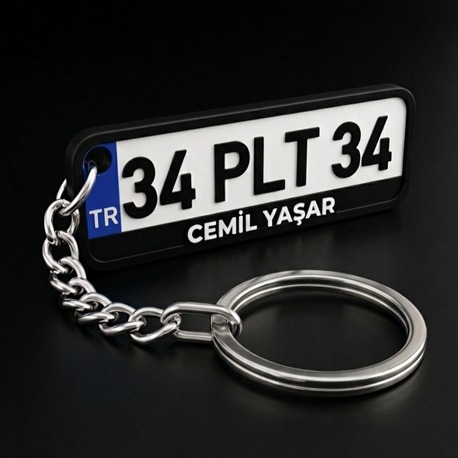 Plaka Araba Anahtarlık - MAVİ