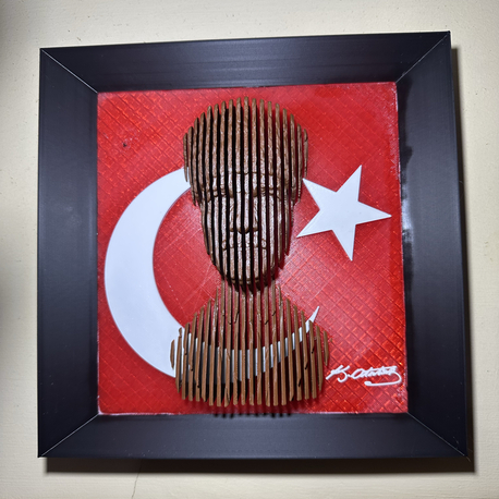Atatürk Silüetli 3D Tasarım Tablo – Modern ve Zarif