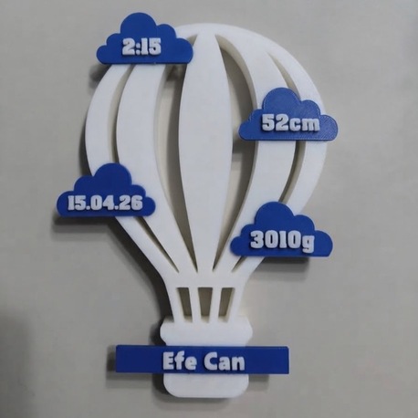 3D bebek hatıra masa dekoru