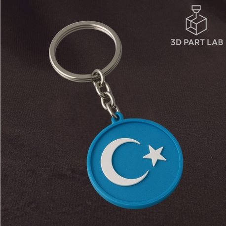 Türkistan Bayraklı Anahtarlık
