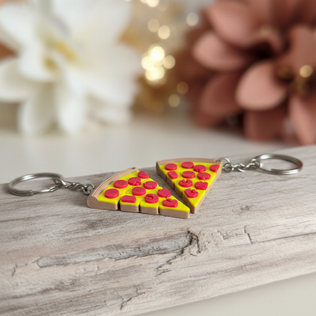  Flexi Pizza Dilimi Anahtarlık | Oynar Eklemli & Lezzetli Çanta Süsü 