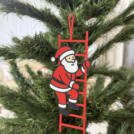 Merdivenden Çıkan Noel Baba ağaç süsü-2