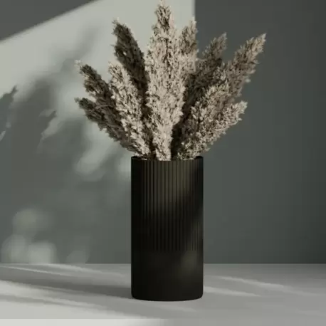 Silindirik Mat Siyah Vazo – Modern Minimal Dekor