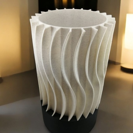 Spiral Motifli Mermer Desenli Dekoratif Masa Lambası