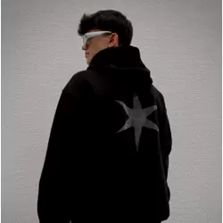 Motive 2m Romantik Taşlı Oversize Siyah Sweatshirt