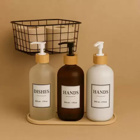 Sabun Seti Bambu Standlı 500 ml