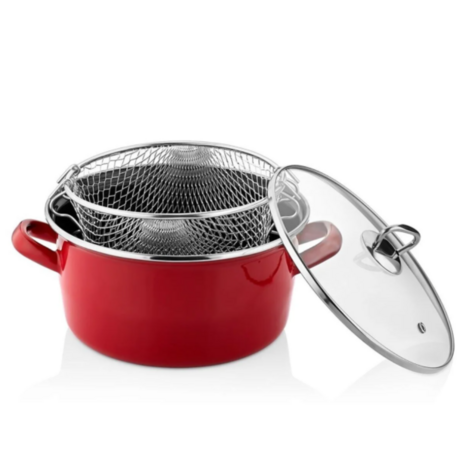 Paçi Betty Kırmızı Kızartma Tenceresi 22 Cm 4.5 Lt