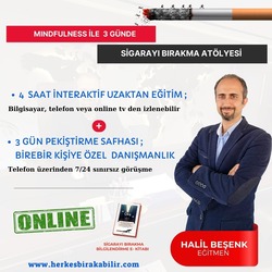SİGARA BIRAKMA EĞİTİMİ (UZAKTAN EĞİTİM) ONLINE 3 SAAT BİLİŞSEL+3 GÜN PEKİŞTİRME 