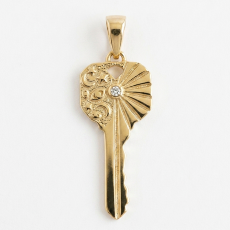 925 Ayar Gümüş Key Kolye Ucu