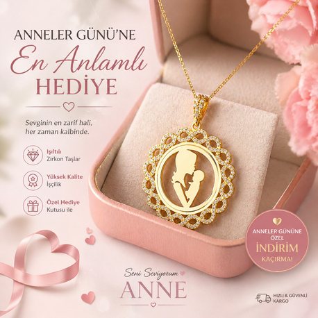 Anne Sevgisi Madalyon Kolye