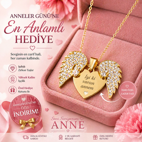 Annemin Kalbi Kişiye Özel Kolye