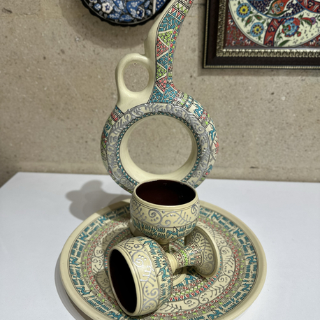 FOSFORLU HİTİT GÜNEŞİ SERAMİK SET (35cm)
