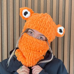 Neon Turuncu Gözlü Balaclava