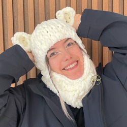 Krem Kulaklı Balaclava