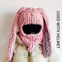 Bunny Kulaklı Açık Pembe Balaclava