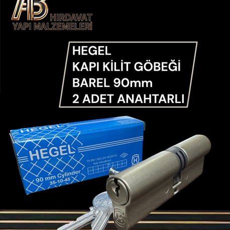 HEGEL KAPI KİLİT GÖBEĞİ BAREL 90mm 2 ADET ANAHTARLI