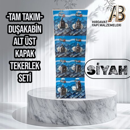 DUŞAKABİN TEKERLEĞİ 8’li SET -KIRILMAZ-PASLANMAZ- 2 KAPAKLI (TAM TAKIM)