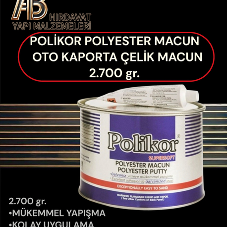 POLİKOR POLYESTER ÇELİK MACUN 2.700 gr.