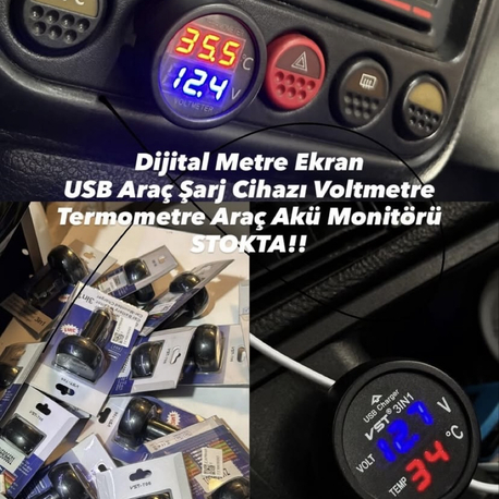 Araç içi voltajmetre 
